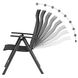 Nancy's Sachse Tuinstoelen - Set Van 2 - Klapstoelen - Buitenstoelen - Aluminium Frame - Rugleuning - Verstelbaar - Zwart/Grijs
