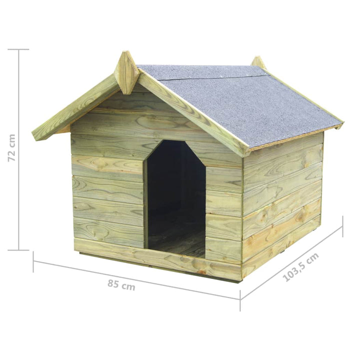 Medina Hondenhok voor tuin met opklapbaar dak geïmpregneerd grenenhout