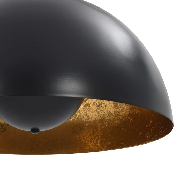Medina Plafondlampen 2 st halfrond E27 40 cm zwart en goudkleurig
