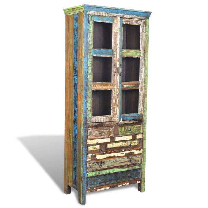 Medina Boekenkast met 5 lades en 2 deuren gerecycled hout meerkleurig