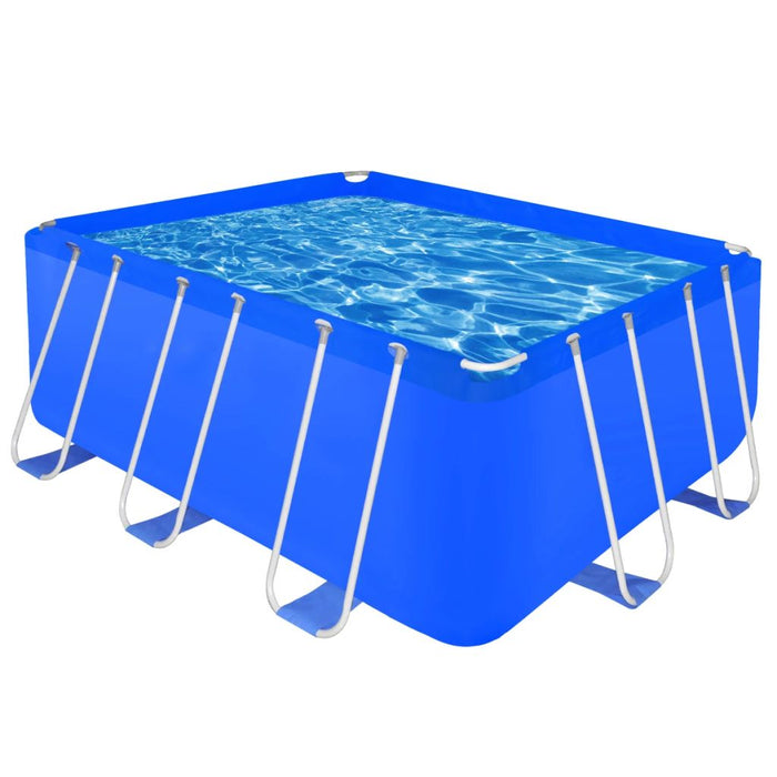 Opbouwzwembad met stalen frame 400 x 207 x 122 cm rechthoekig