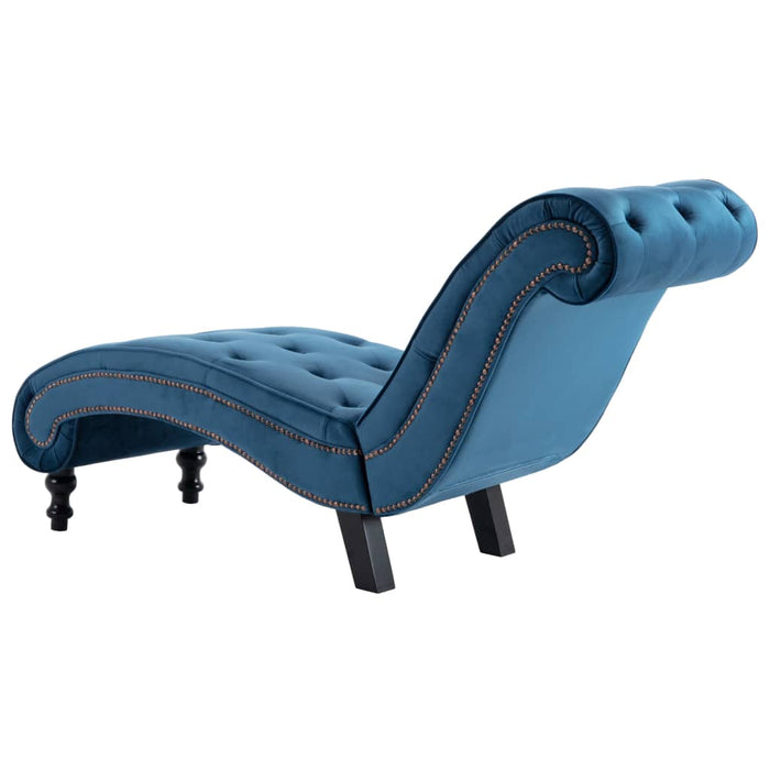 Medina Chaise longue fluweel blauw