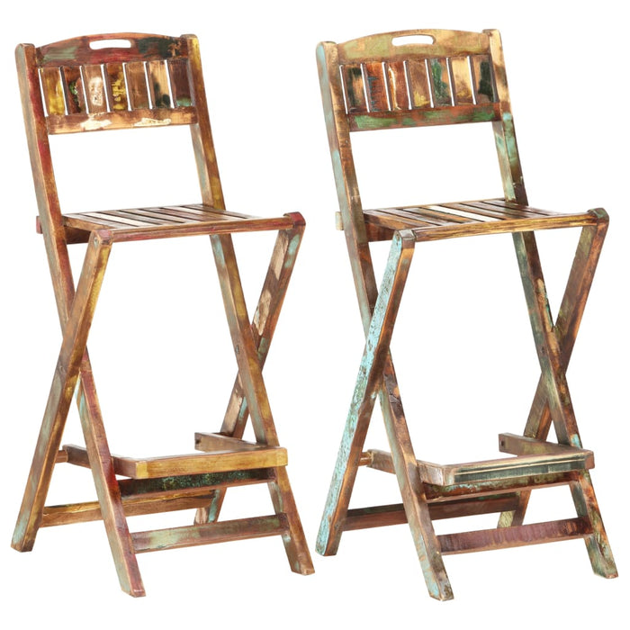 Medina Tuinbarstoelen inklapbaar 2 st massief gerecycled hout