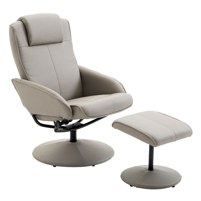 Medina Newport Relaxfauteuil - Ergonomisch - Voetensteun - Kunstleer - 78 x 71 x 101 cm - Grijs