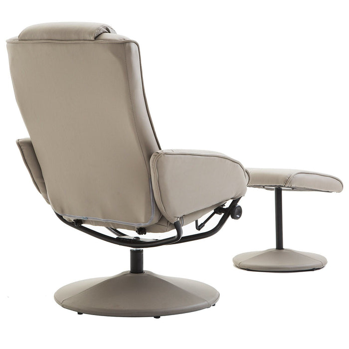 Medina Newport Relaxfauteuil - Ergonomisch - Voetensteun - Kunstleer - 78 x 71 x 101 cm - Grijs