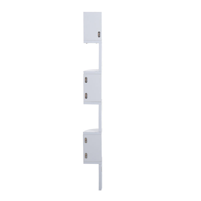 Medina Boston Corner Shelf Boekenkast - Wit - Gefabriceerd Hout - 4,72 cm x 4,72 cm x 47,24 cm
