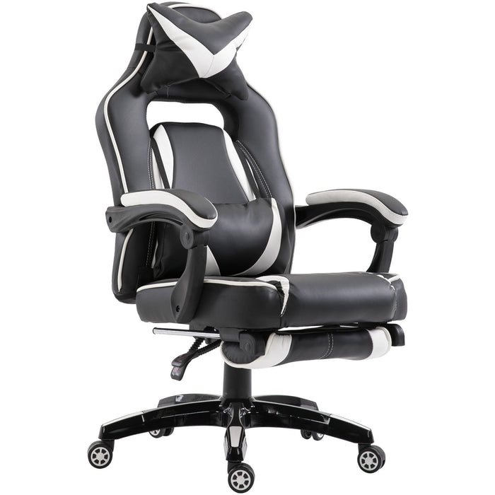 Medina Duck Run Executive Gaming Chair - Wit, Zwart - Synthetisch, Metaal - 27,55 cm x 25,59 cm x 45,27 cm