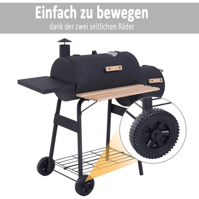 Medina Lamanai Smoker Grill BBQ - Zwart - Metaal, Firwood - 48,81 cm x 20,86 cm x 42,51 cm