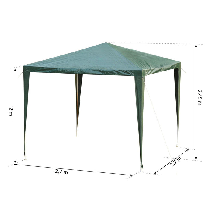 Medina Long Cay Garden Pavilion Party Tent - Groen - Staal, Polyethyleen - 106,3 cm x 106,3 cm x 96,46 cm