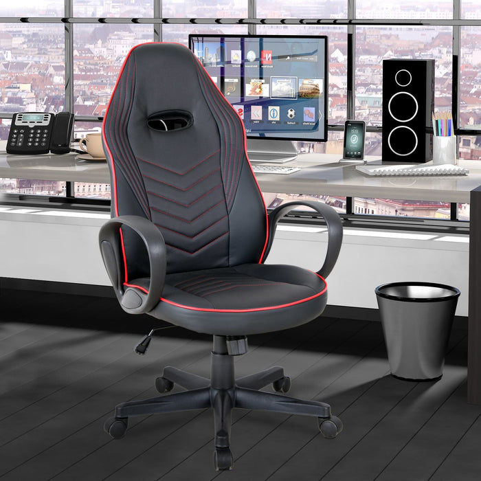 Medina Los Altos Gaming Chair - Zwart, Rood - Schuim, Nylon, Leer - 24,4 cm x 27,16 cm x 44,09 cm