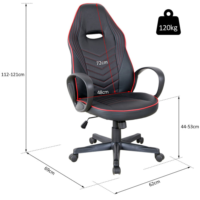 Medina Los Altos Gaming Chair - Zwart, Rood - Schuim, Nylon, Leer - 24,4 cm x 27,16 cm x 44,09 cm