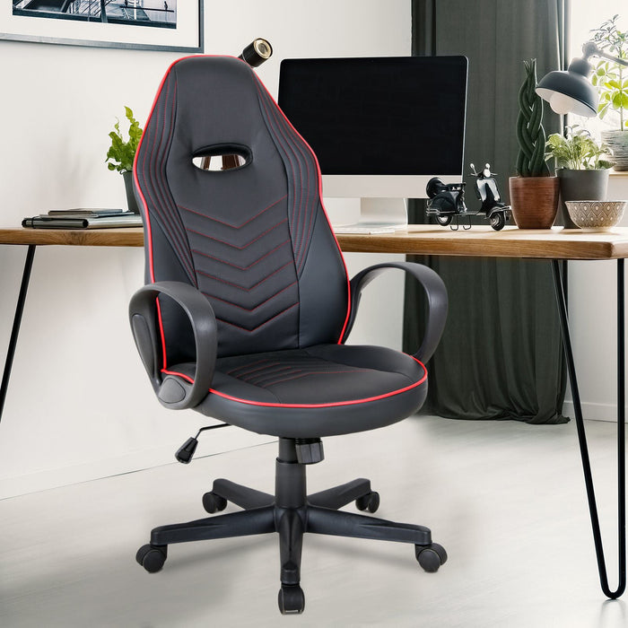 Medina Los Altos Gaming Chair - Zwart, Rood - Schuim, Nylon, Leer - 24,4 cm x 27,16 cm x 44,09 cm