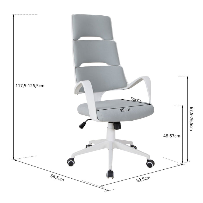 Medina Macaw Bank Executive Chair - Grijs, Wit - Schuim, Kunststof, Metaal - cm x 23,42 cm x 46,06 cm