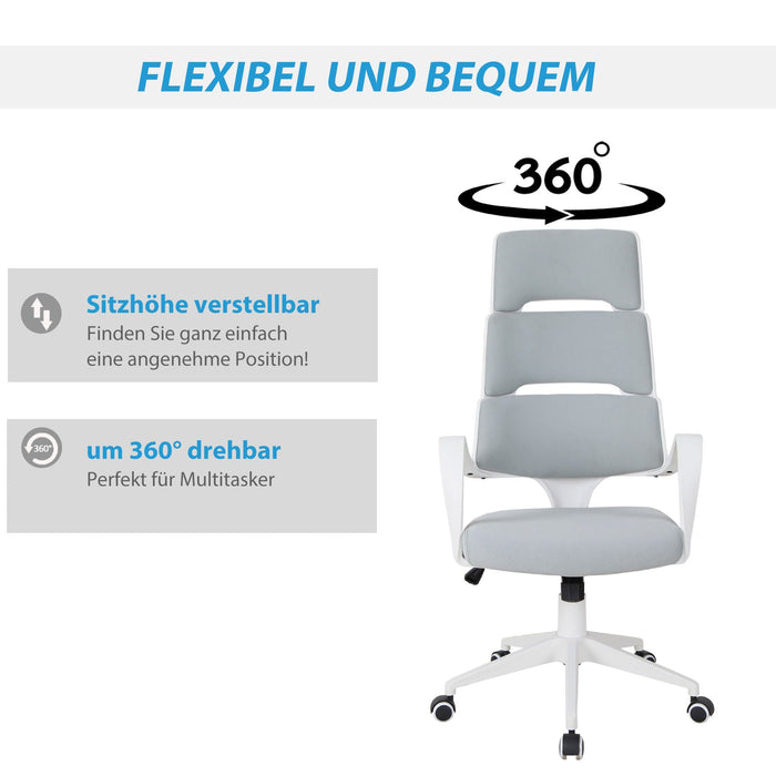 Medina Macaw Bank Executive Chair - Grijs, Wit - Schuim, Kunststof, Metaal - cm x 23,42 cm x 46,06 cm