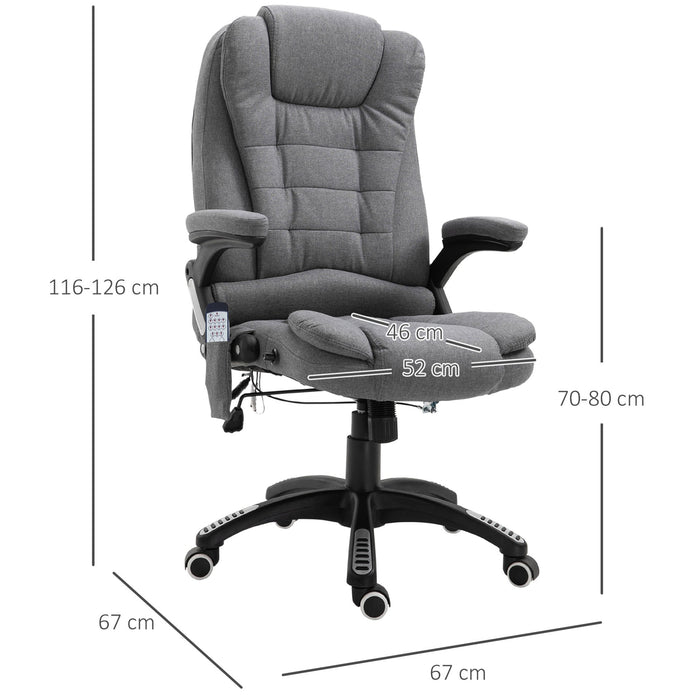 Medina Mc Rae Executive Chair - Grijs - Linnen, Schuim, Nylon - 26,38 cm x 26,38 cm x 49,6 cm