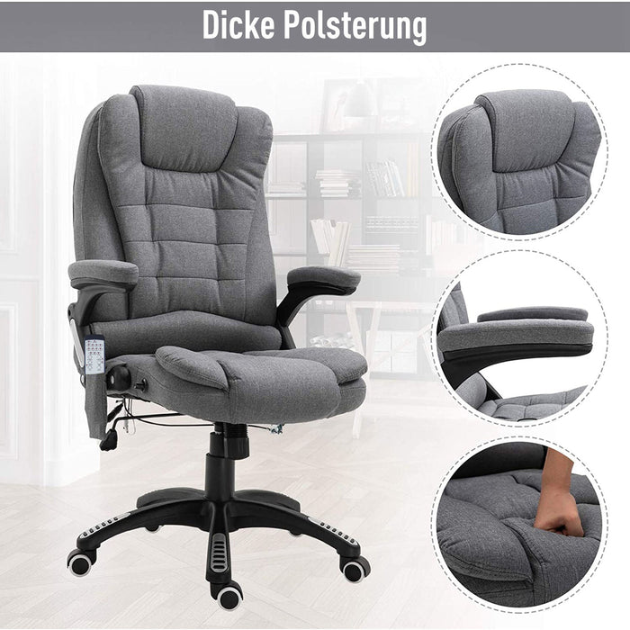 Medina Mc Rae Executive Chair - Grijs - Linnen, Schuim, Nylon - 26,38 cm x 26,38 cm x 49,6 cm