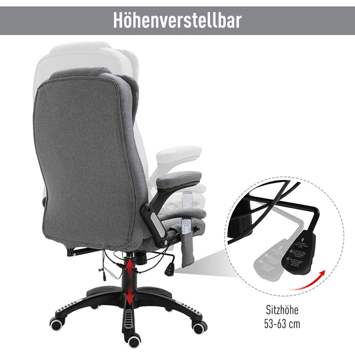 Medina Mc Rae Executive Chair - Grijs - Linnen, Schuim, Nylon - 26,38 cm x 26,38 cm x 49,6 cm