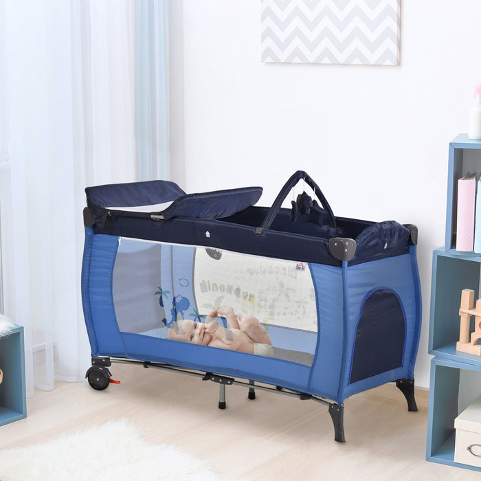 Medina Eden Farm Opvouwbaar Kinderbed - Blauw - Metaal, Stof, Pp - 47,24 cm x 23,62 cm x 30,7 cm