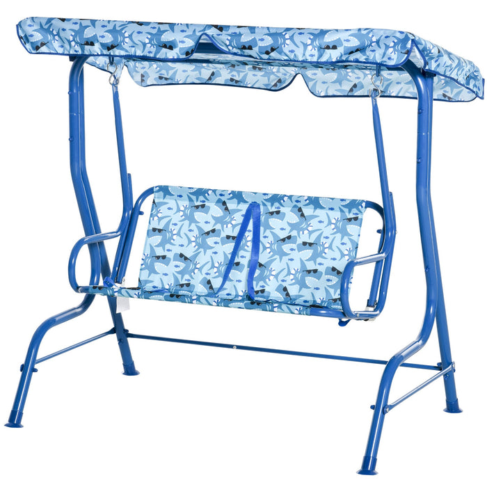 Medina Lime Cay Children's Swing Playground - Blauw - Metaal, Polyester - 43,3 cm x 27,55 cm x 43,3 cm