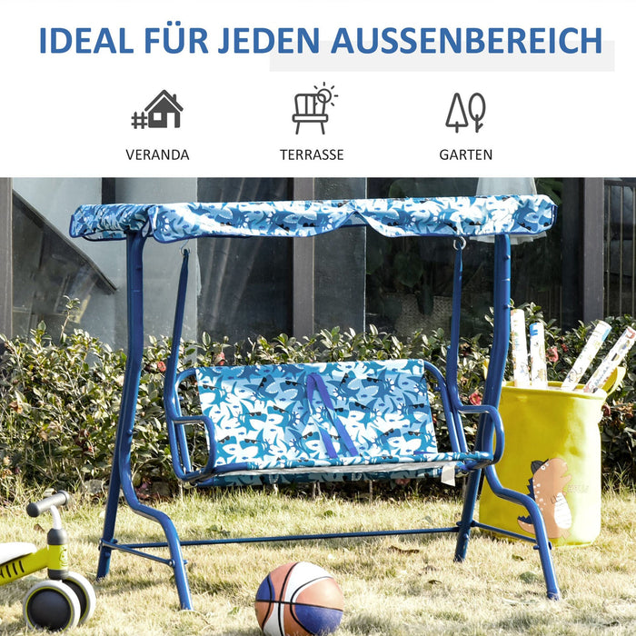 Medina Lime Cay Children's Swing Playground - Blauw - Metaal, Polyester - 43,3 cm x 27,55 cm x 43,3 cm