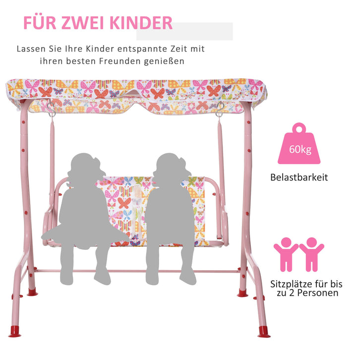 Medina Machaca Kinderschommel speeltuin - Roze - Metaal, Polyester - 43,3 cm x 27,55 cm x 43,3 cm