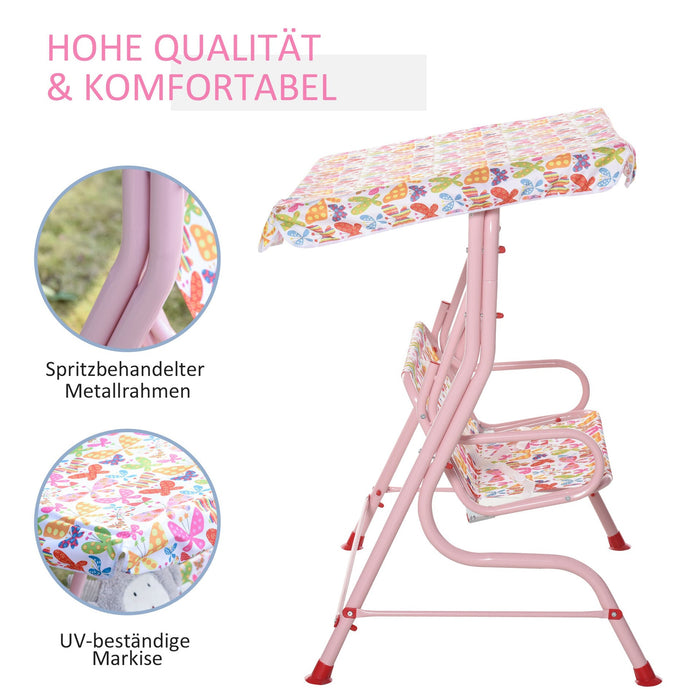 Medina Machaca Kinderschommel speeltuin - Roze - Metaal, Polyester - 43,3 cm x 27,55 cm x 43,3 cm