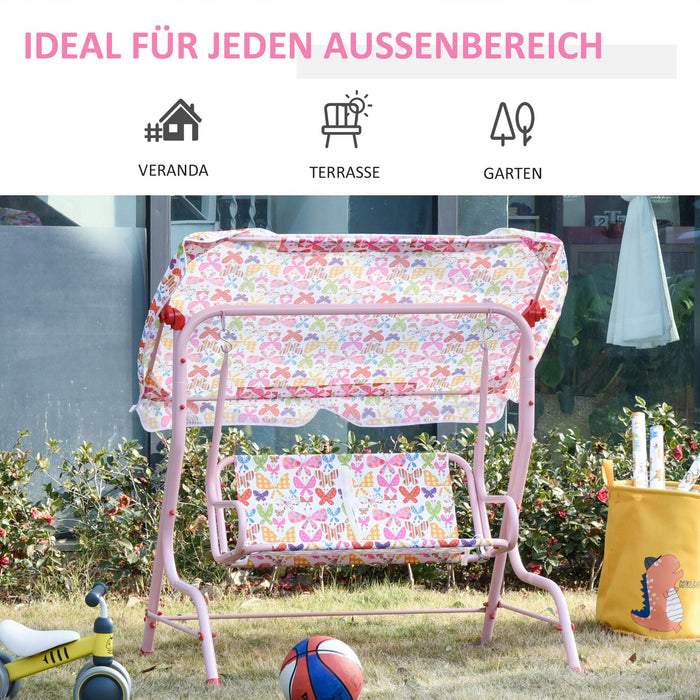 Medina Machaca Kinderschommel speeltuin - Roze - Metaal, Polyester - 43,3 cm x 27,55 cm x 43,3 cm