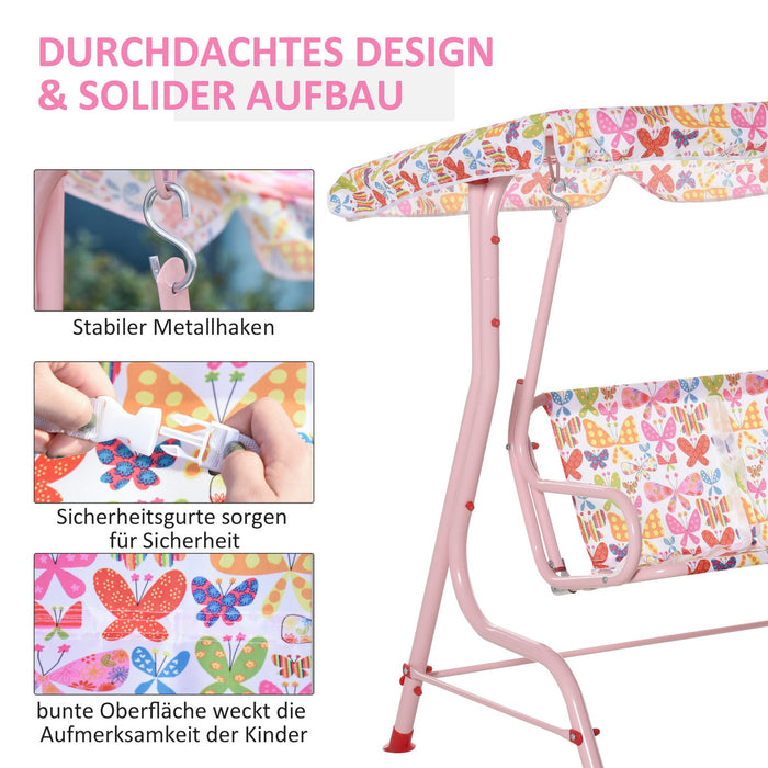 Medina Machaca Kinderschommel speeltuin - Roze - Metaal, Polyester - 43,3 cm x 27,55 cm x 43,3 cm