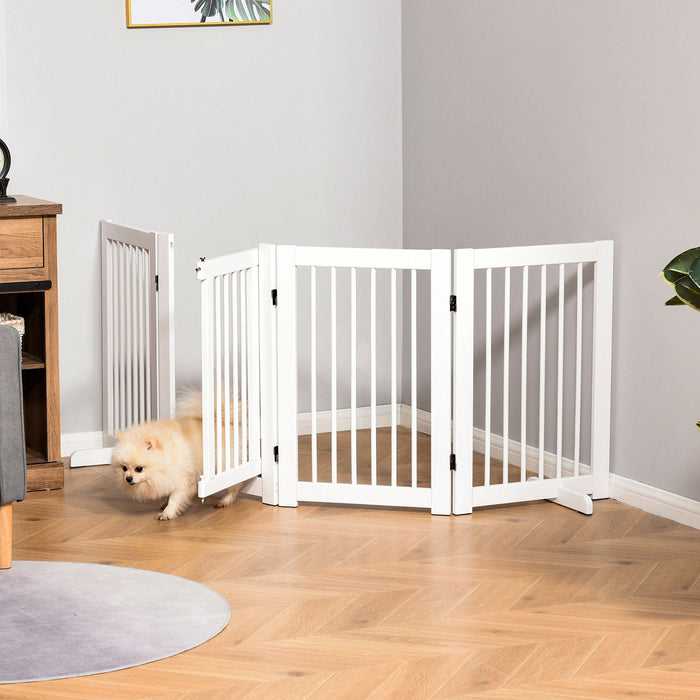 Medina Moho Cay Dog Safety Gate - Wit - Dennenhout - 86,61 cm x 14,17 cm x 35,82 cm