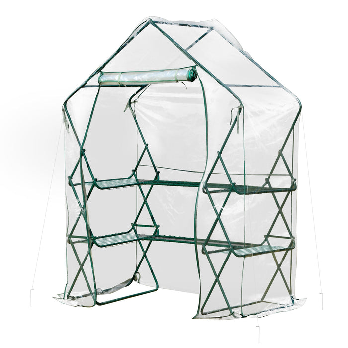 Medina Moho River Greenhouse met Fower Shelf Plant - Groen - Staal, Pvc - 56,29 cm x 7,87 cm x 3,93 cm