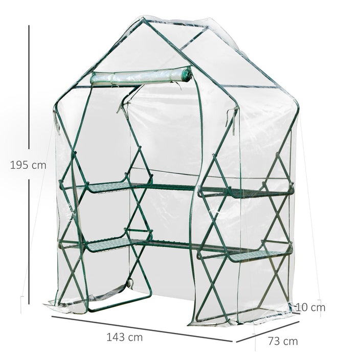 Medina Moho River Greenhouse met Fower Shelf Plant - Groen - Staal, Pvc - 56,29 cm x 7,87 cm x 3,93 cm