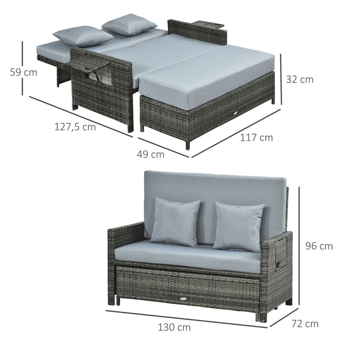 Medina Tarpum Cay Lounge Sofa 2-Zits - Grijs - Pe, Metaal, Polyester - cm x 50,59 cm x 36,61 cm
