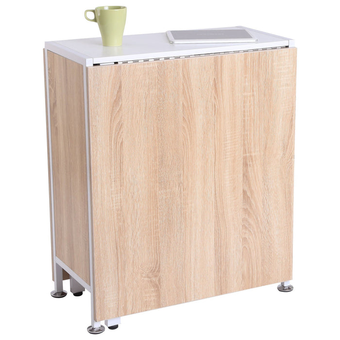 Medina Boat Bay Folding/SideTable - Naturel, Wit - Gefabriceerd Hout, Staal - 66,54 cm x 24,41 cm x 29,53 cm