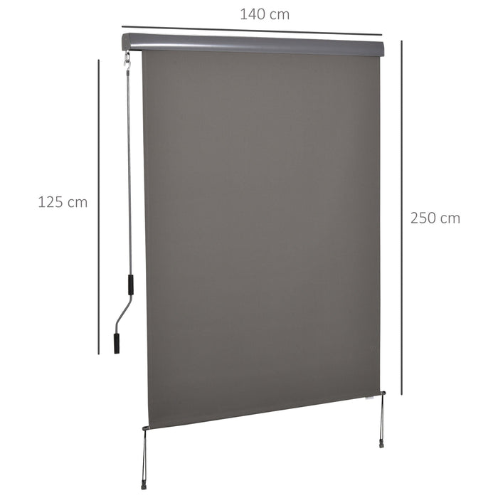 Medina East Point Verticale Luifel Aluminium met Hand Crank - Lichtgrijs - Aluminium, Polyester - cm x 55,11 cm x 98,42 cm