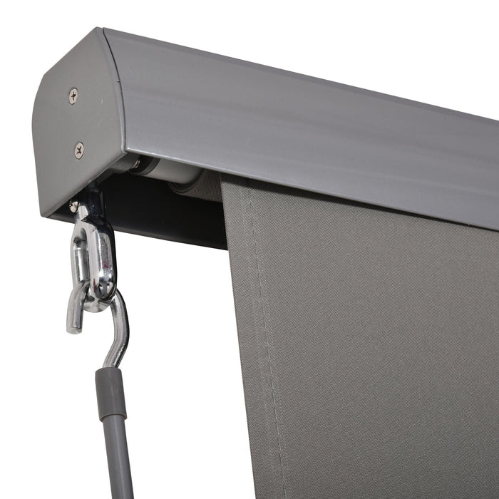 Medina East Point Verticale Luifel Aluminium met Hand Crank - Lichtgrijs - Aluminium, Polyester - cm x 55,11 cm x 98,42 cm