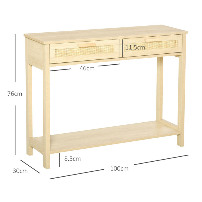 Medina Hamilton Bijzettafel - Bruin - Spaanplaat, Gefabriceerd Hout - 39,37 cm x 11,81 cm x 29,92 cm