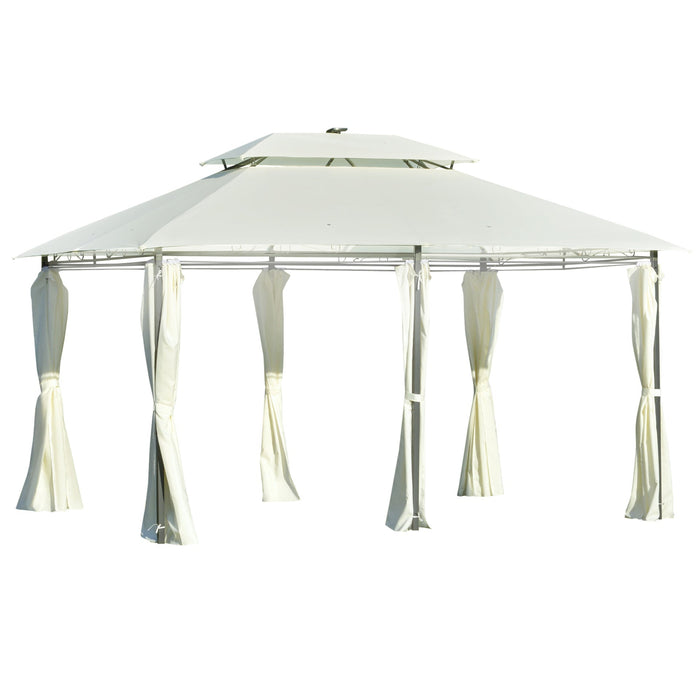 Medina Lapstone Tuinpaviljoen - Wit - Staal, Polyester - 1,57 cm x 1,18 cm x 1,06 cm