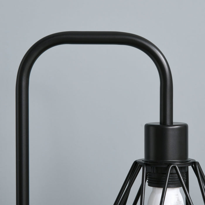 Medina Long Rock Vloerlamp Industrial Style - Zwart - Staal, Marmer - 9,84 cm x 9,84 cm x 59,84 cm