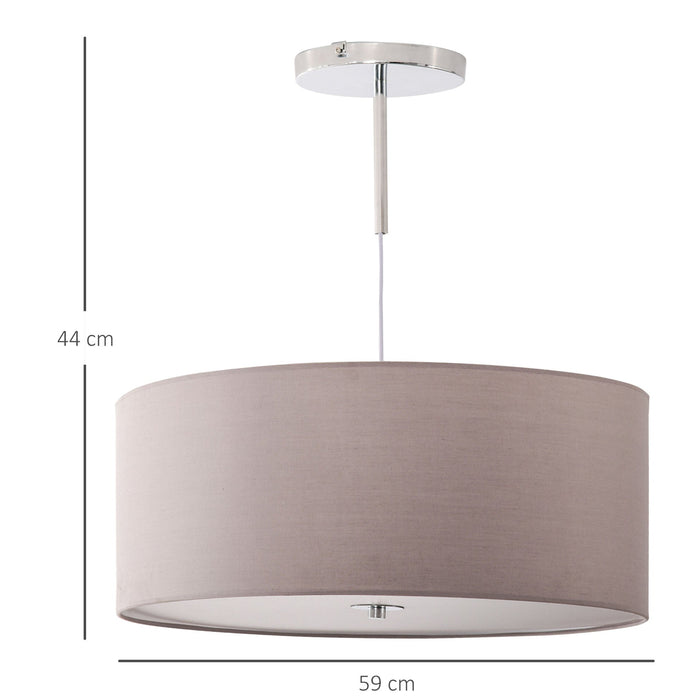 Medina Loyal Hill Hanglamp LED - Grijs, Zilver, Wit - Staal, Stof, Acryl - 23,22 cm x 23,22 cm x 17,32 cm