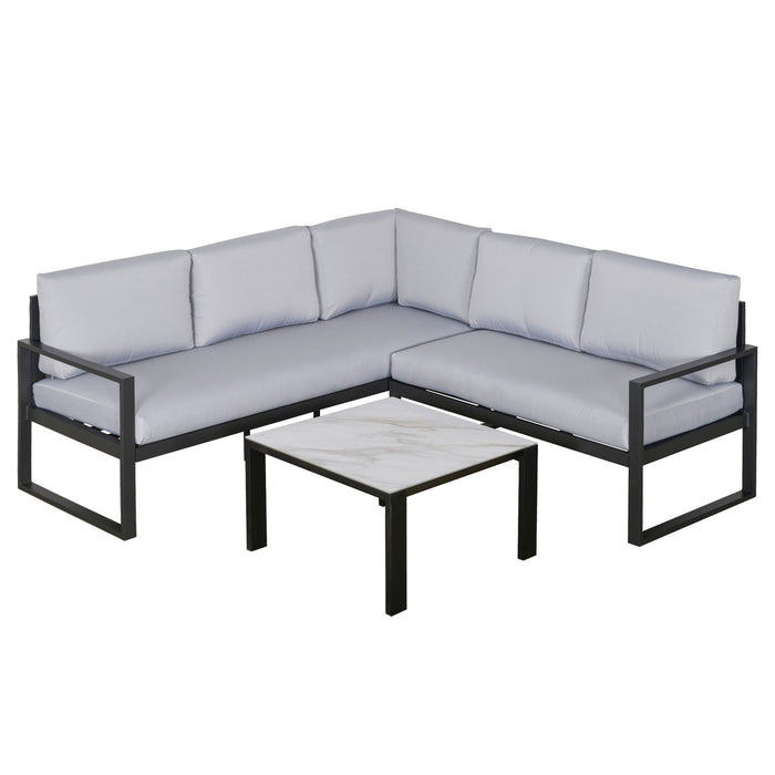 Medina Old Shoal Garden Set Zitgroep - Grijs - Aluminium, Glas, Schuim - cm x 76,77 cm x 29,52 cm