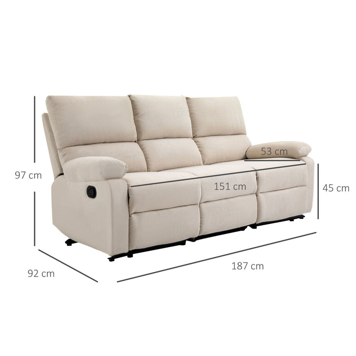 Medina Rocky Bay 3-zits TV Sofa - Beige - Linnen, Stof, Schuim - cm x 73,62 cm x 38,18 cm