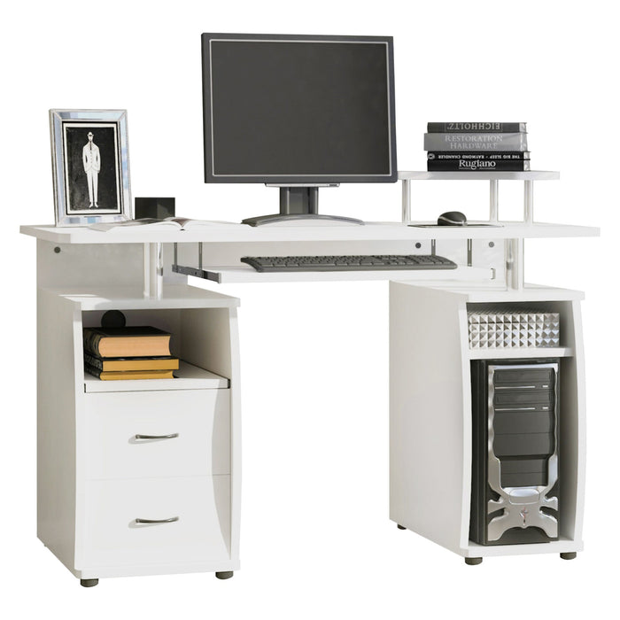 Medina Shelly Bay Computer Desk - Wit - Spaanplaat, Staal - 47,24 cm x 21,65 cm x 33,46 cm