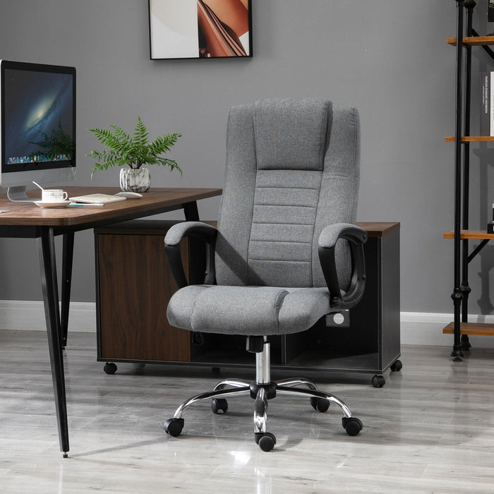 Medina Turtle Bay Office/Computer Chair - Grijs - Linnen, Schuim, Metaal - 24,41 cm x 24,41 cm x 46,85 cm