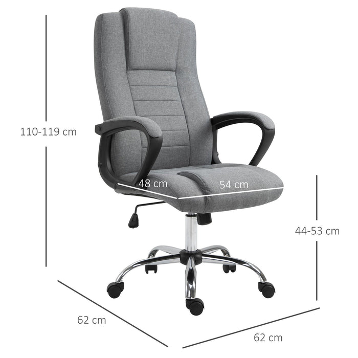 Medina Turtle Bay Office/Computer Chair - Grijs - Linnen, Schuim, Metaal - 24,41 cm x 24,41 cm x 46,85 cm