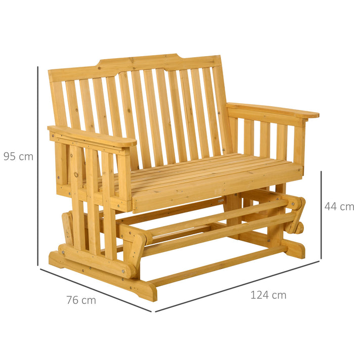 Medina Agerton 2-zits schommelstoel - Naturel - Firwood - cm x 48,81 cm x 37,4 cm