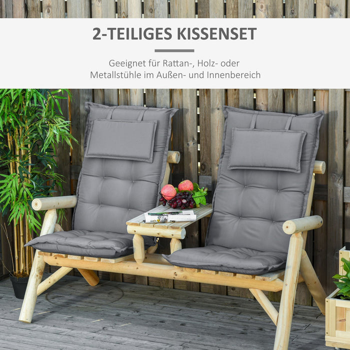 Medina Albury Stoelkussen Voor Tuin - Donkergrijs - Polyester - 47,24 cm x 19,69 cm x 3,54 cm