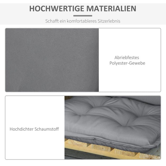 Medina Albury Stoelkussen Voor Tuin - Donkergrijs - Polyester - 47,24 cm x 19,69 cm x 3,54 cm