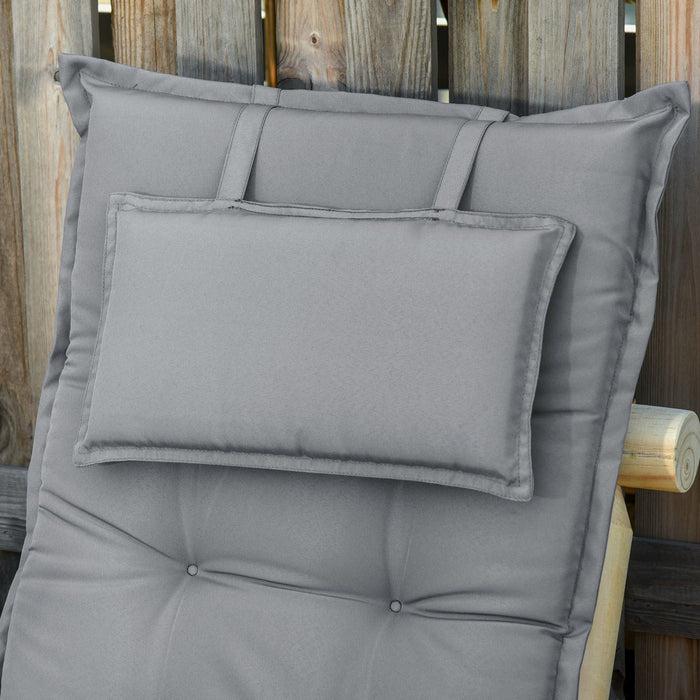 Medina Albury Stoelkussen Voor Tuin - Donkergrijs - Polyester - 47,24 cm x 19,69 cm x 3,54 cm