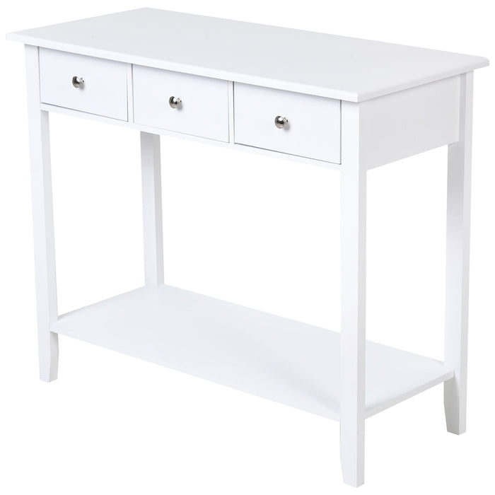 Medina Allen Hill Console SIde Tafel - Wit - Gefabriceerd Hout, Grenenhout - 35,43 cm x 15,74 cm x 29,52 cm