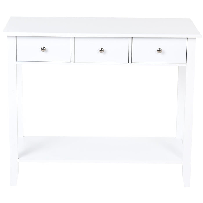 Medina Allen Hill Console SIde Tafel - Wit - Gefabriceerd Hout, Grenenhout - 35,43 cm x 15,74 cm x 29,52 cm